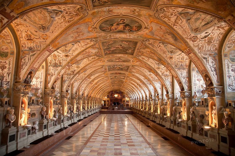 Statues in the Renaissance Antiquarium or Hall of Antiquities in the Munich Residence