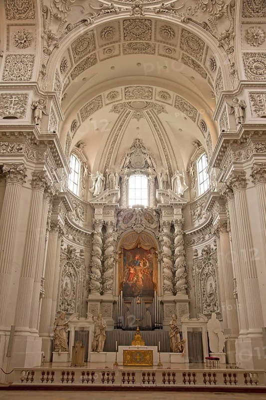 Interior of the Catholic Collegiate Church of St. Cajetan or Theatine Church of St. Cajetan