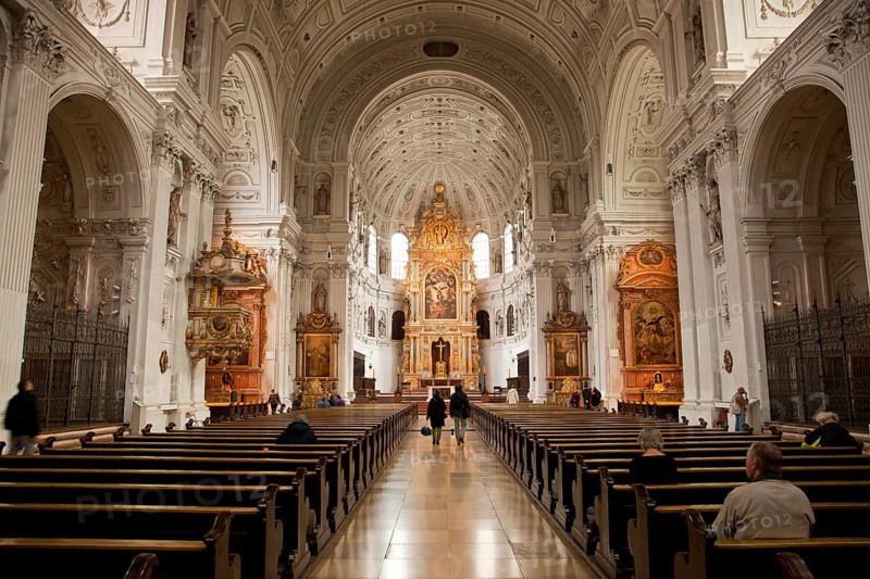 Interior of the Catholic Jesuit Church of St. Michael