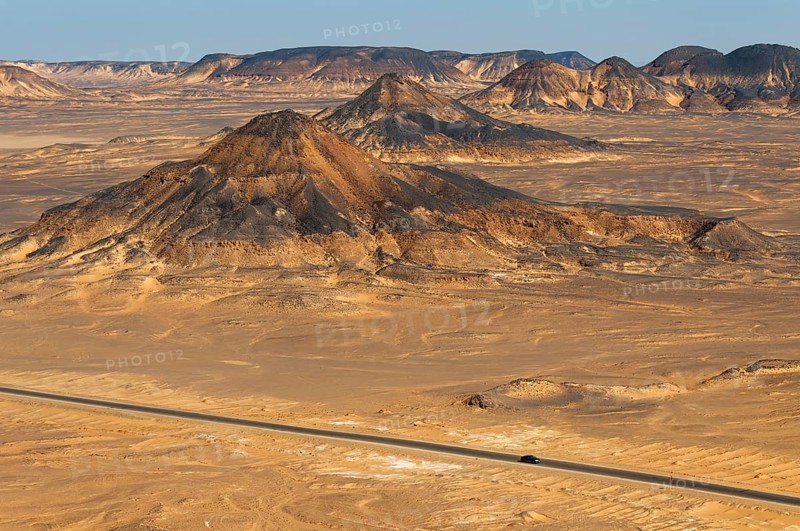 Cairo - Bahariya road crossing Black Desert