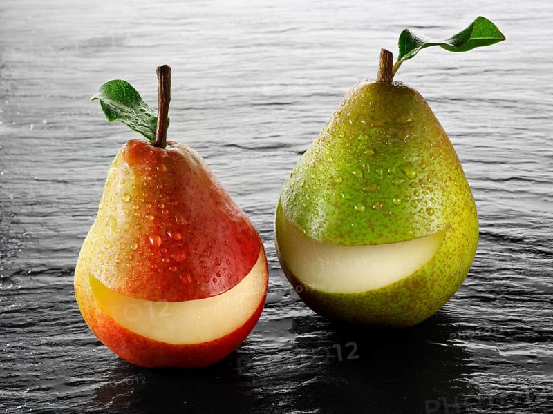 Fresh whole 'smiling' pears