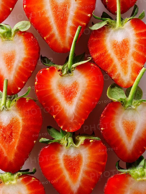 Fresh strawberry halves