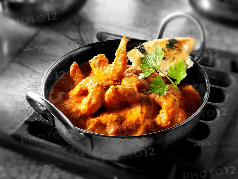 Indian prawn Makhani curry