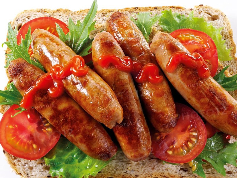 Cooked sausage sandwich