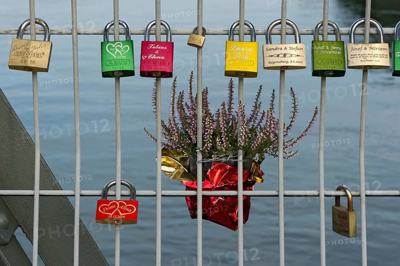 Lovers' padlocks on the Eiserner Steg