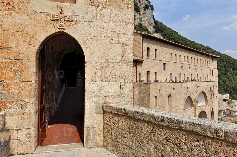 Entrance door to the Monastery of St. Benedict or Sacro Speco