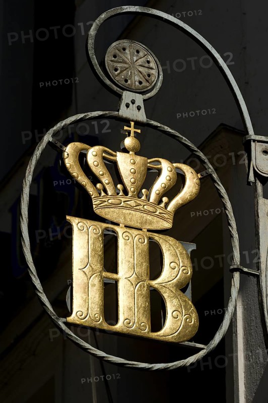 Cast iron sign with the Hofbraeuhaus logo