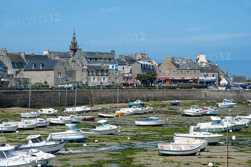 Townscape with the harbour at low tide