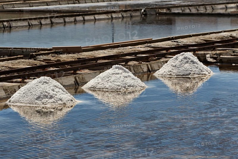 Salt production in a lagoon