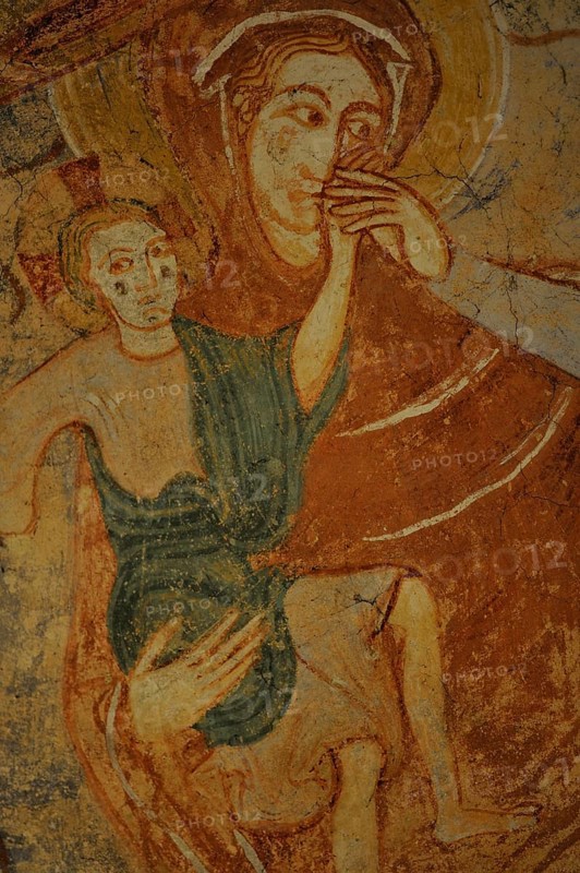 Fresco from the 11th century in the Romanesque Abbey Church of Saint Savin