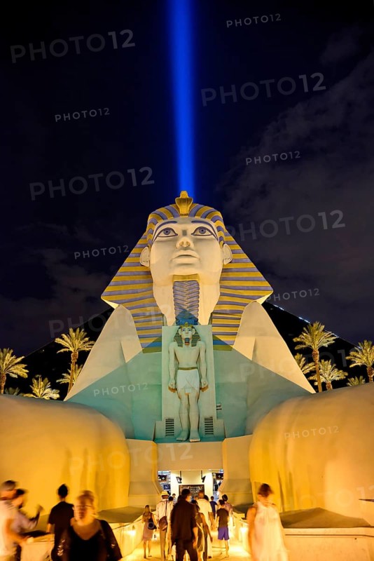 The Luxor hotel and casino on the Las Vegas Boulevard at night