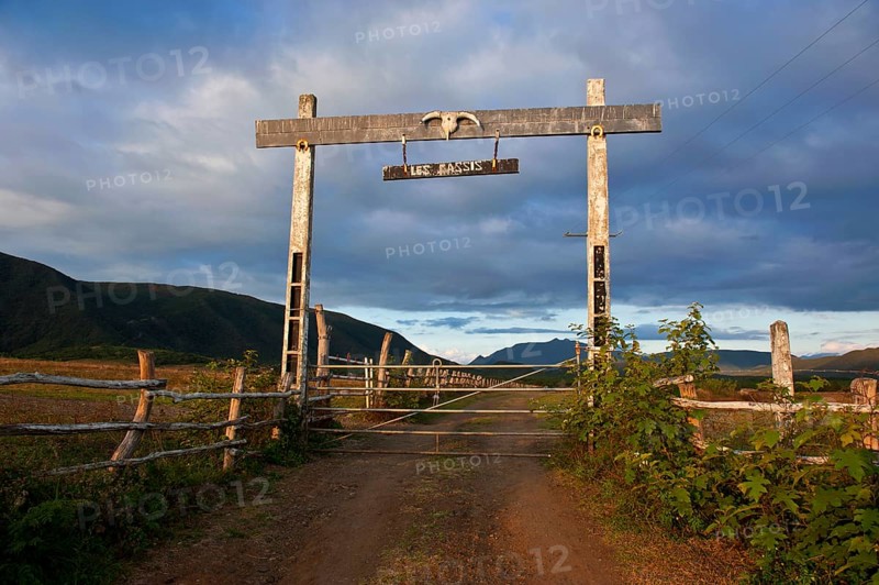 Entrance to a cattle farm
