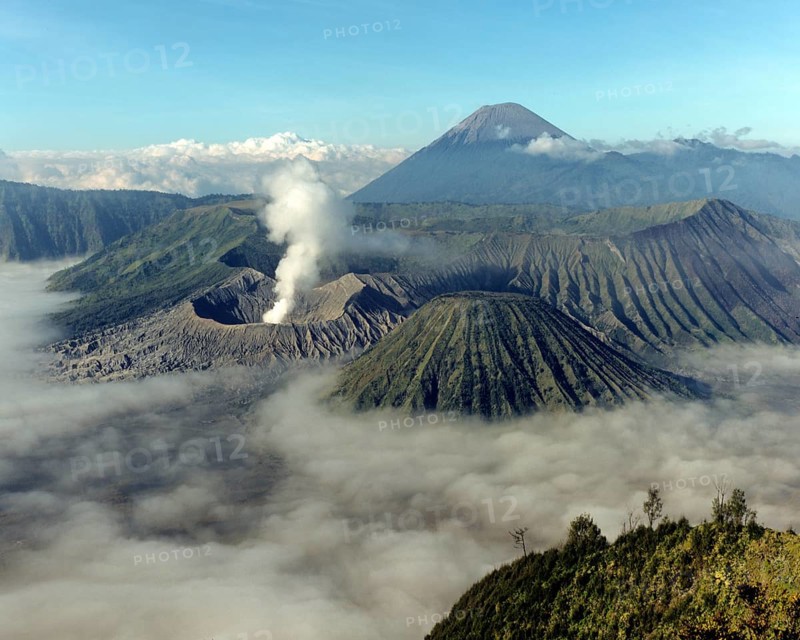 Mount Bromo with smoke