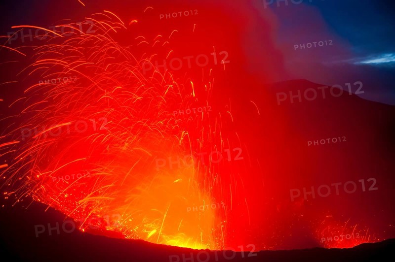 Volcanic eruption of Mount Yasur volcano