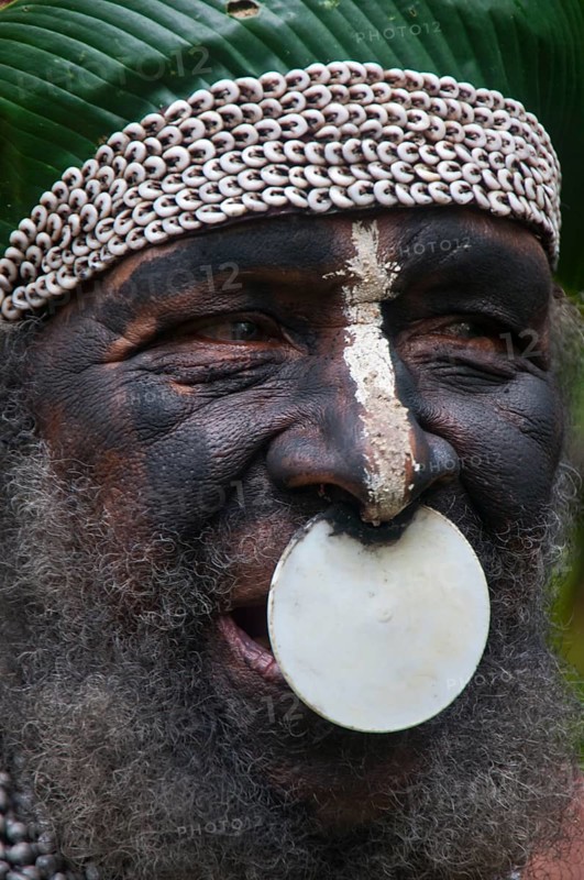 Tribal chief wearing a traditional dress