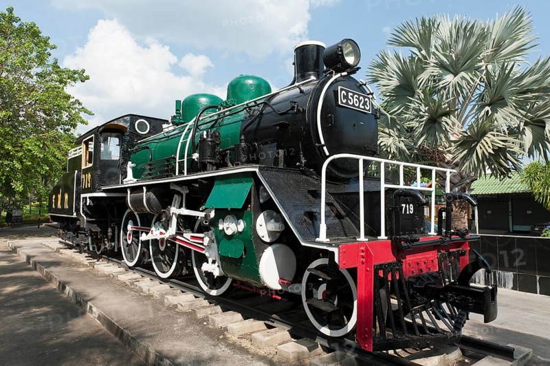 Steam locomotive at a museum