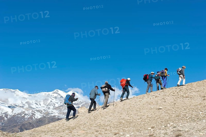 Hiking group during the ascent