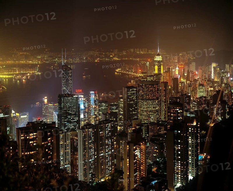 Panoramic view from Victoria Peak over Central