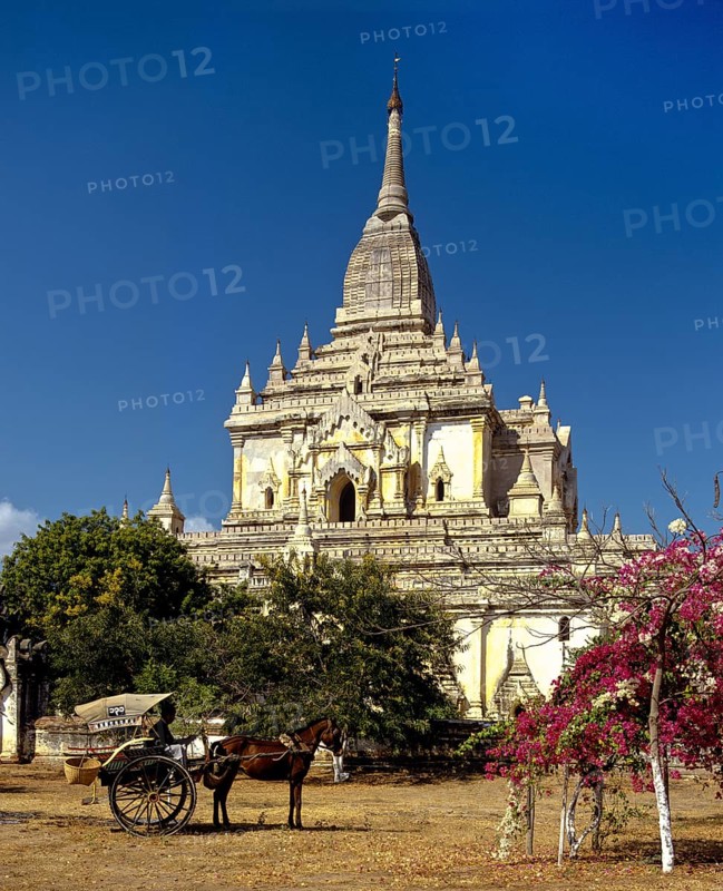 Horse-drawn carriage in front of Gawdawpalin Temple