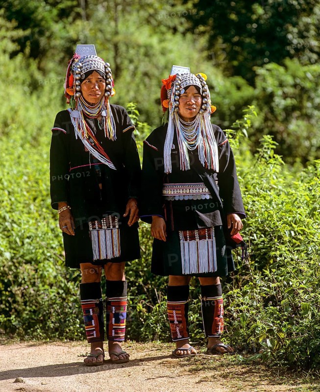 Akha women in a mountain village