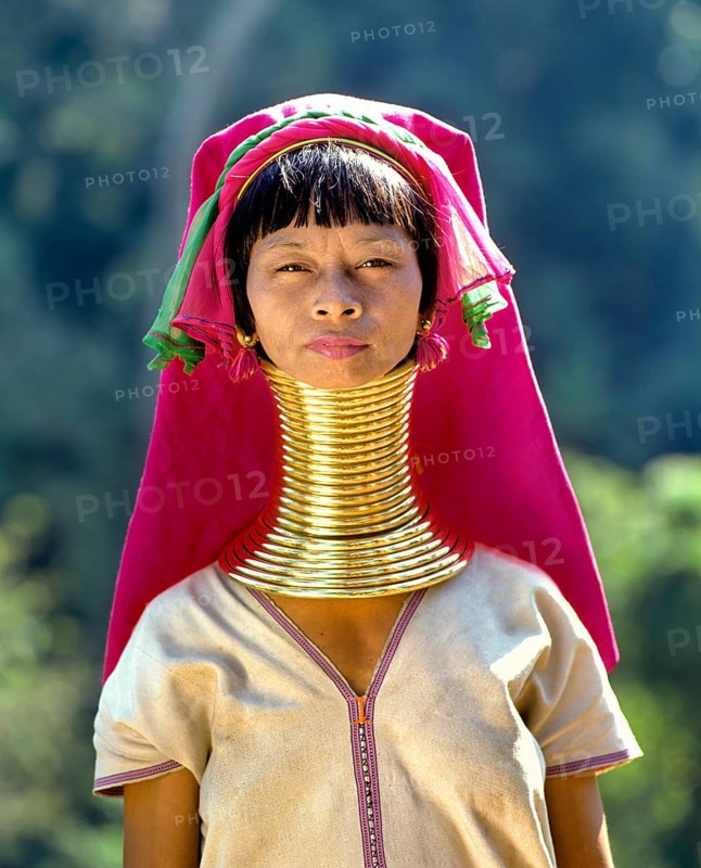 Long-necked woman of the Padaung mountain tribe