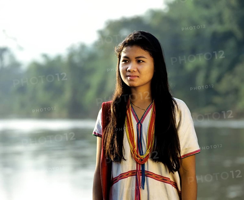 Young Karen woman with traditional clothing