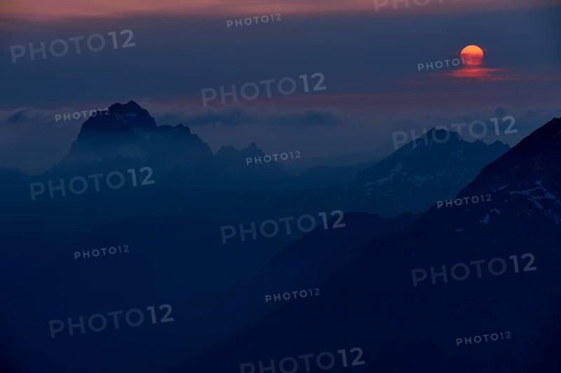 Allgaeu summit with the setting sun