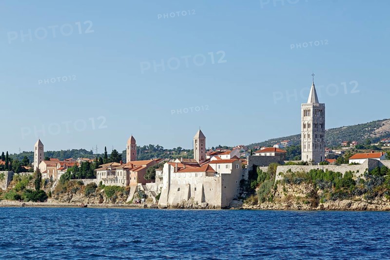 Cityscape with four steeples