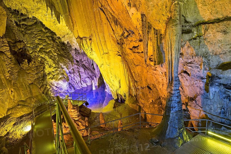 Small lake in the stalactite cave Dim Magarasi