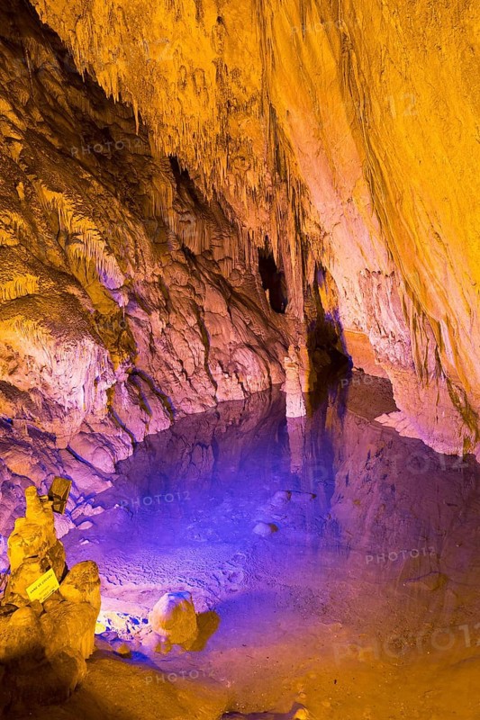 Small lake in the stalactite cave Dim Magarasi