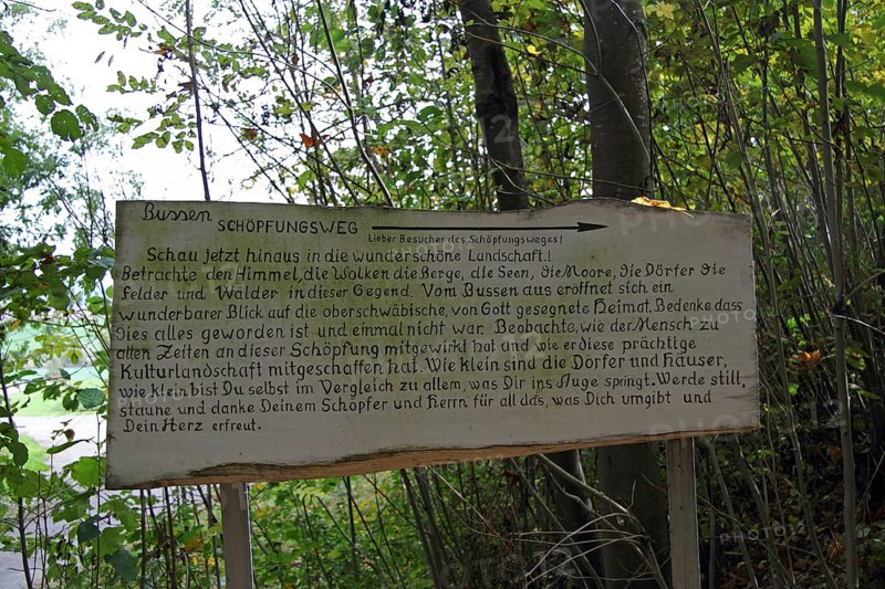 Information board about Schoepfungsweg walking trail