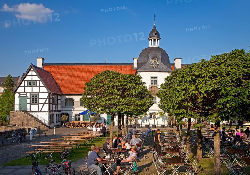 Beer garden at Haus Rodenberg moated castle