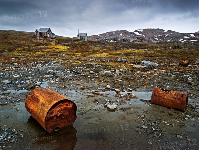 Old rusty barrels