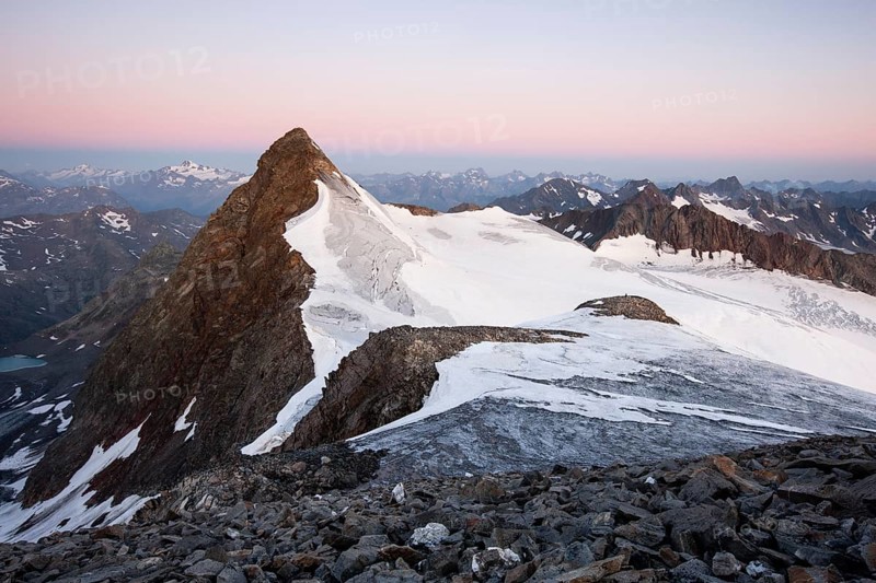 Summit of Zuckerhuetl Mountain at dawn