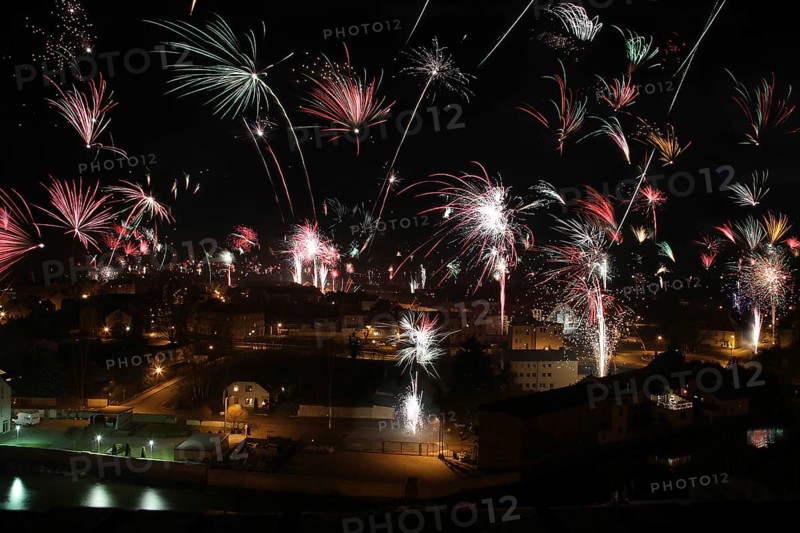 New Year's Eve fireworks over Eilenburg