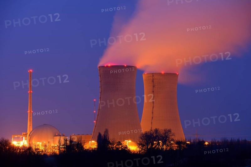 Grafenrheinfeld Nuclear Power Plant at night