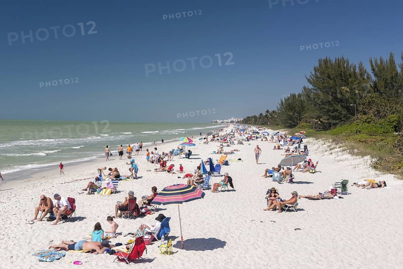 Tourists at the beach of Naples
