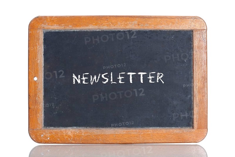 Old school blackboard with the word NEWSLETTER