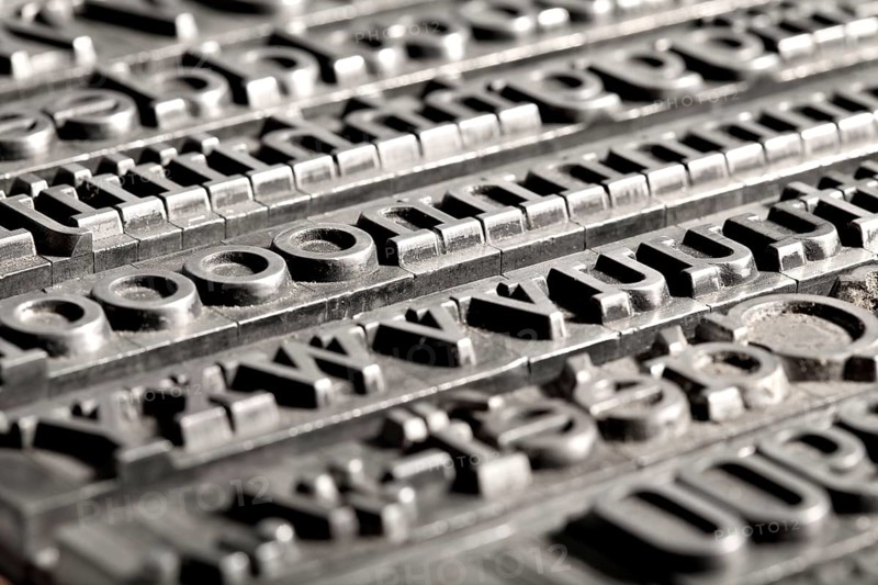 Detail of sorted metal type sorts