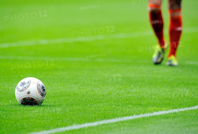 Bundesliga football 'Torfabrik' and legs of a player