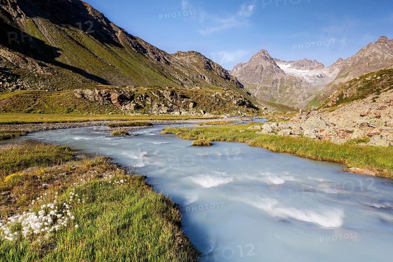 Glacial stream flowing towards Jamtal Valley