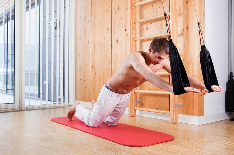 Man during sling therapy