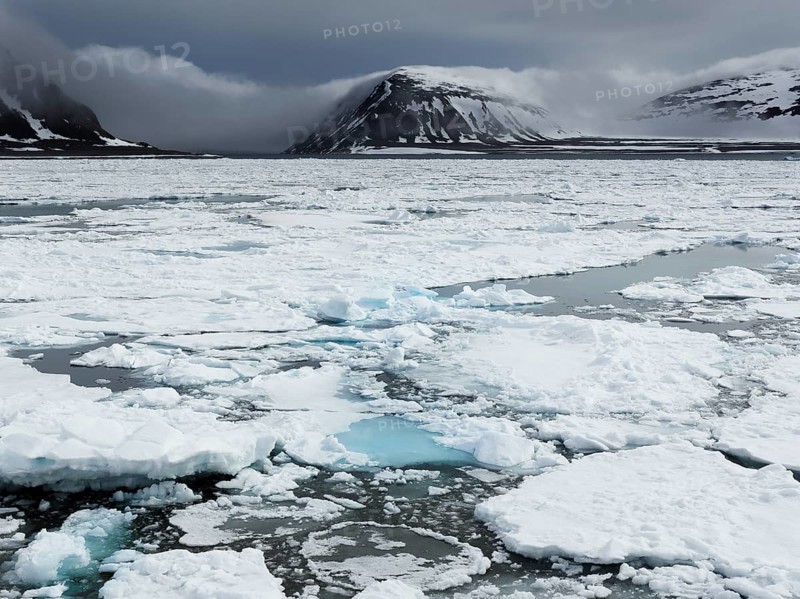Fjord with pack ice