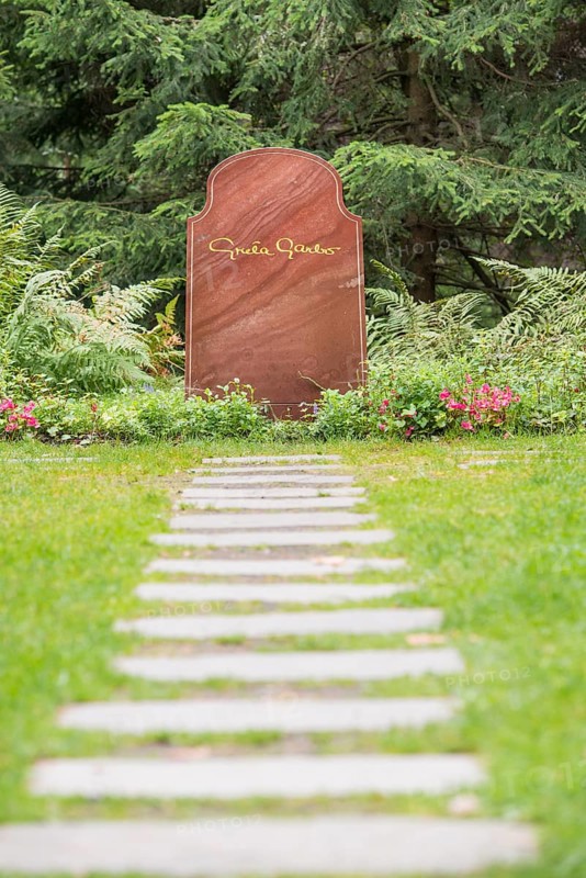 Grave stone of famous movie star Greta Garbo at Skogskyrkogarden