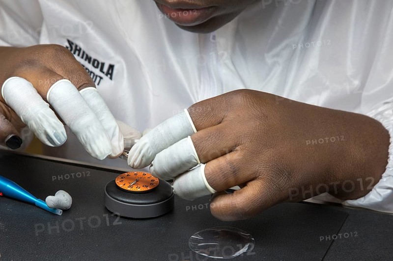 High quality wristwatch is being hand assembled at Shinola