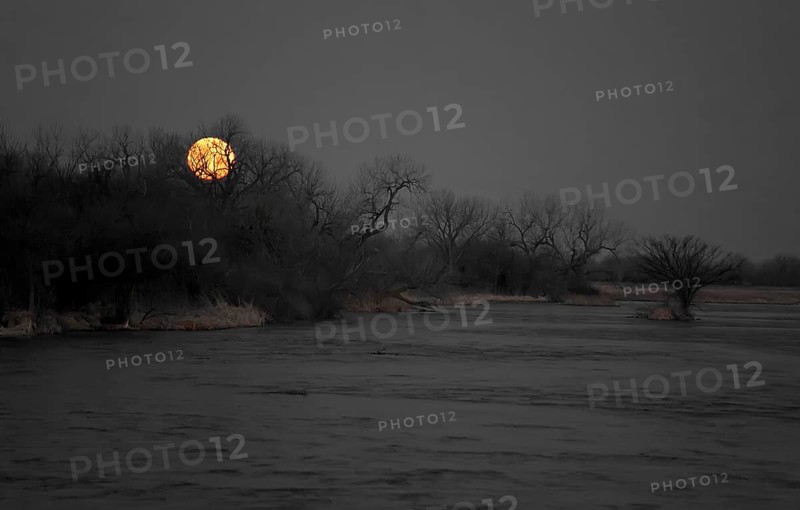 Full moon over the Platte River