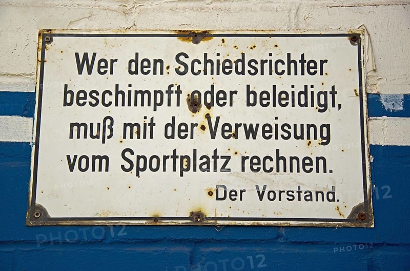 Sign at the entrance of a sports field