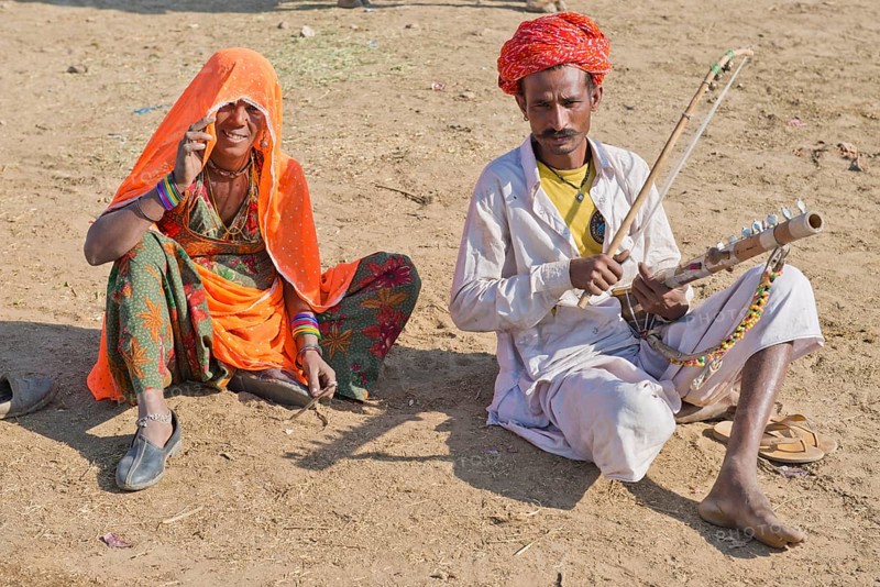 Indian men with a turban and wearing the traditional men's garment Dhoti