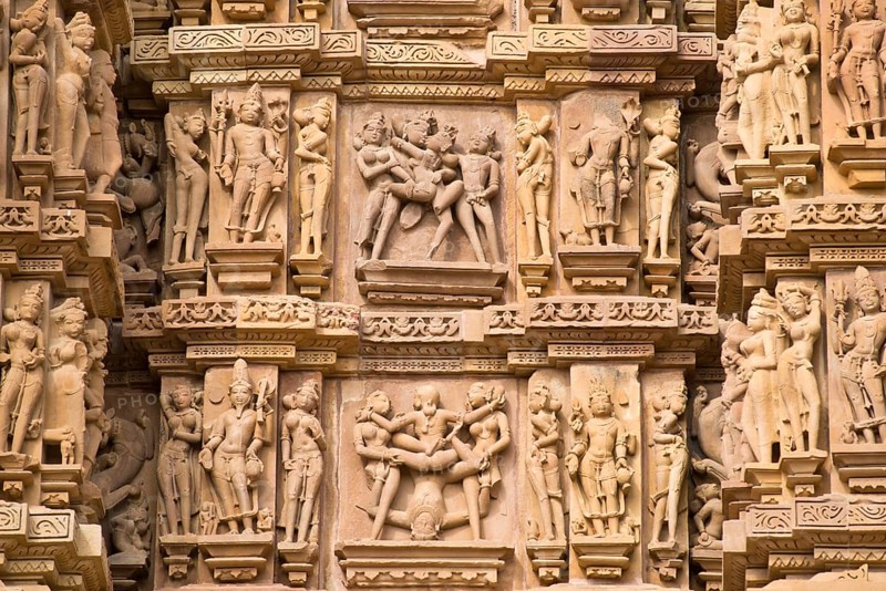 Relief depicting erotic scenes