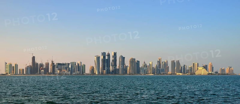 Skyline of Doha in the evening light